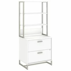 Wholesale 😉 Bush Business Furniture Method 2 Drawer Lateral File Cabinet With Shelves In White - Engineered Wood 👏