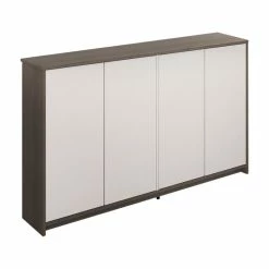 Best Sale ๐ Bestar Small Space 60" Storage Unit, Bark Gray And White ๐