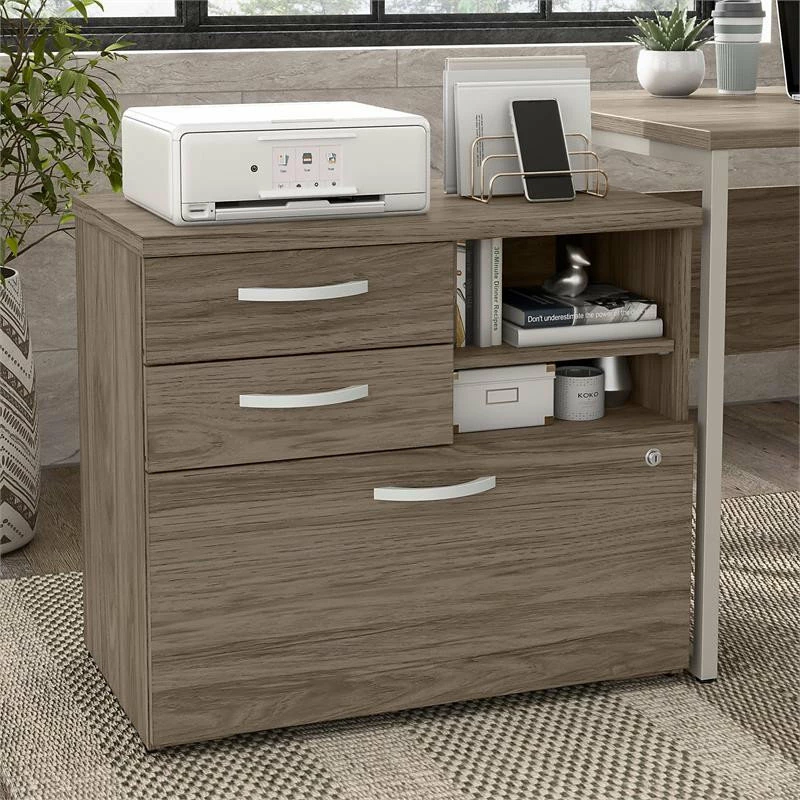 Cheap 🧨 Bush Business Furniture Hybrid Office Storage Cabinet With Drawers In Modern Hickory - Engineered Wood ❤️ 2 Cheap 🧨 Bush Business Furniture Hybrid Office Storage Cabinet With Drawers In Modern Hickory - Engineered Wood ❤️ - Image 2