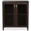 Promo 🛒 Baxton Studio Sintra And Dark Brown Sideboard Storage Cabinet With Glass Doors 😉