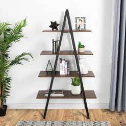 Best deal 🧨 Glitzhome 64.57"H 4-TierMetal/ Wooden Bookcases And Ladder Shelves, Walnut ✨ 24 Best deal 🧨 Glitzhome 64.57"H 4-TierMetal/ Wooden Bookcases And Ladder Shelves, Walnut ✨ -COASTER Shop cd112bbc001cf7c5 2849 w800 h800 b0 p0