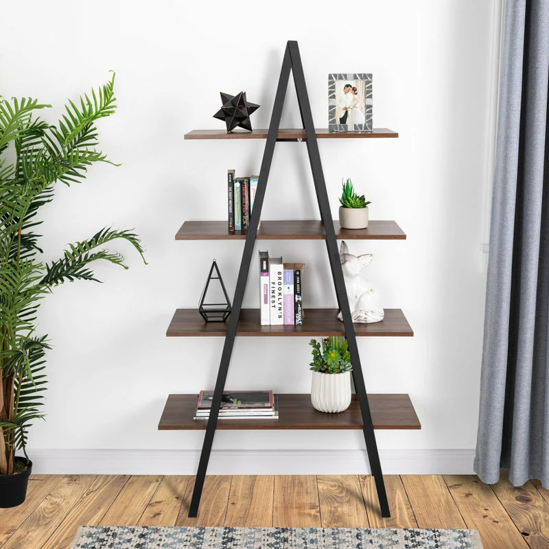 Best deal 🧨 Glitzhome 64.57"H 4-TierMetal/ Wooden Bookcases And Ladder Shelves, Walnut ✨ 10 Best deal 🧨 Glitzhome 64.57"H 4-TierMetal/ Wooden Bookcases And Ladder Shelves, Walnut ✨ - Image 10
