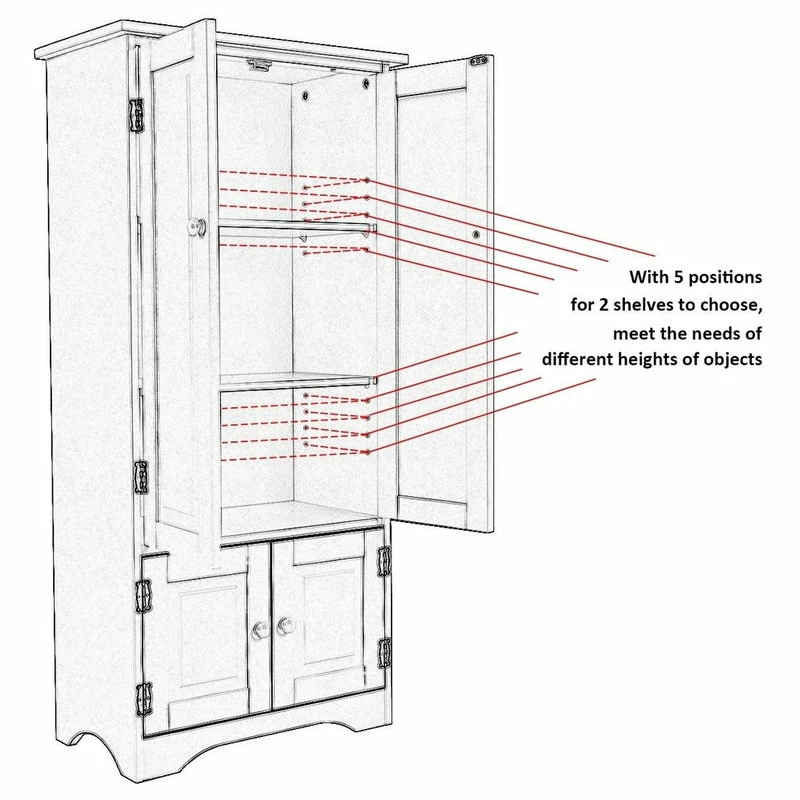 Budget ๐ Imtinanz Antique Accent Storage Cabinet With Adjustable Shelves, Black ๐ 4 Budget ๐ Imtinanz Antique Accent Storage Cabinet With Adjustable Shelves, Black ๐ - Image 4