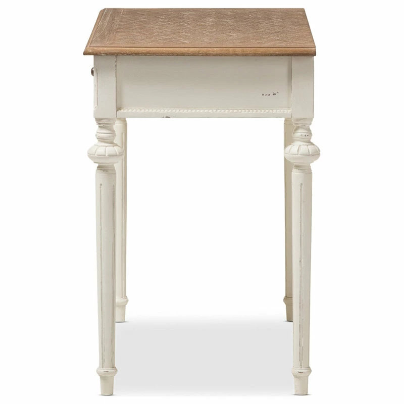 Outlet ๐ Baxton Studio Marquetterie French Provincial Weathered Oak And Whitewash Writing Desk ๐ฅฐ 4 Outlet ๐ Baxton Studio Marquetterie French Provincial Weathered Oak And Whitewash Writing Desk ๐ฅฐ - Image 4