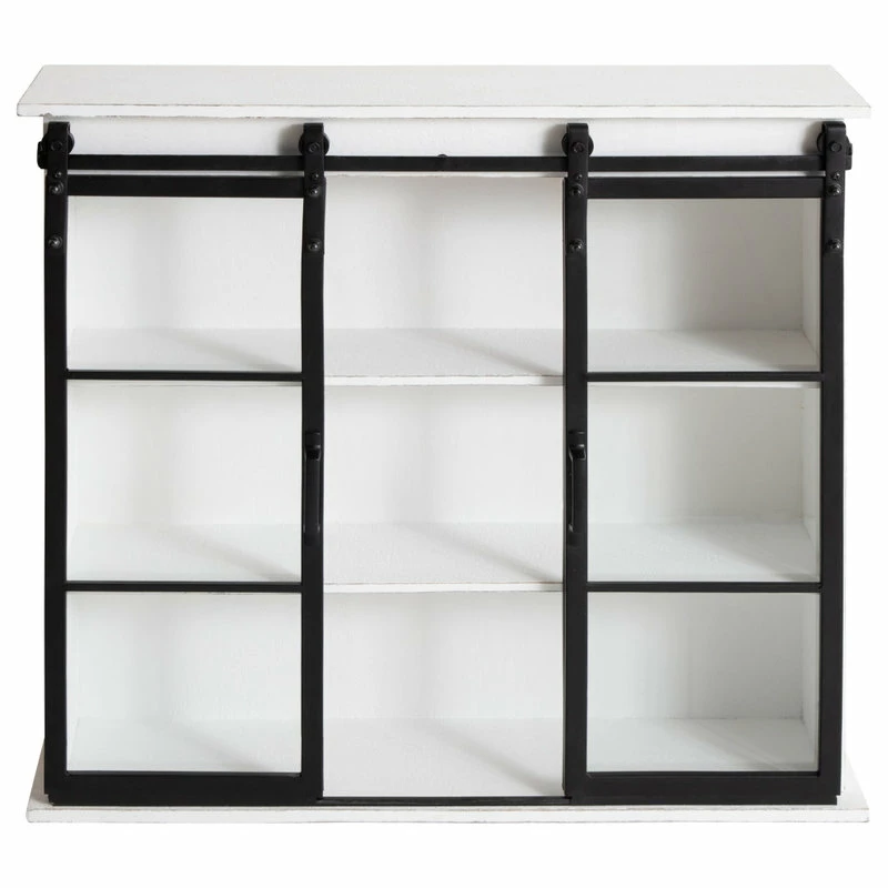 Promo โญ Uniek Barnhardt Wood Decorative Cabinet With Sliding Glass Doors, White ๐ฅ 3 Promo โญ Uniek Barnhardt Wood Decorative Cabinet With Sliding Glass Doors, White ๐ฅ - Image 3