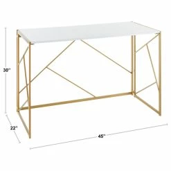 Best Pirce ✔️ Lumisource Folia Contemporary Desk With Gold Metal And White MDF OFD-FOLIA AUW 🛒 -COASTER Shop e2f1f1790f0fdd8d 0708 w800 h800 b1 p0