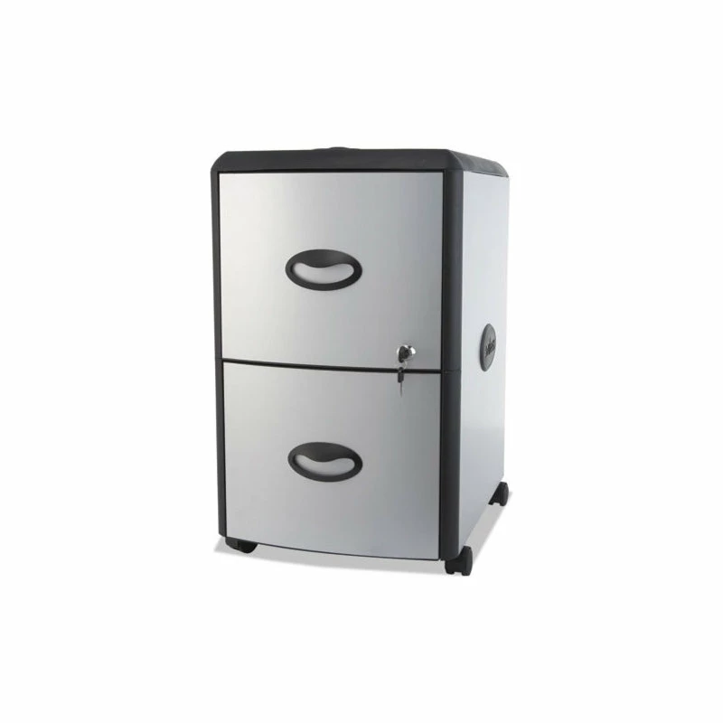 Best Sale ๐ Storex 2-Drawer Mobile Filing Cabinet With Metal Siding, 19"x15"x23", Silver/Black ๐งจ 2 Best Sale ๐ Storex 2-Drawer Mobile Filing Cabinet With Metal Siding, 19"x15"x23", Silver/Black ๐งจ - Image 2
