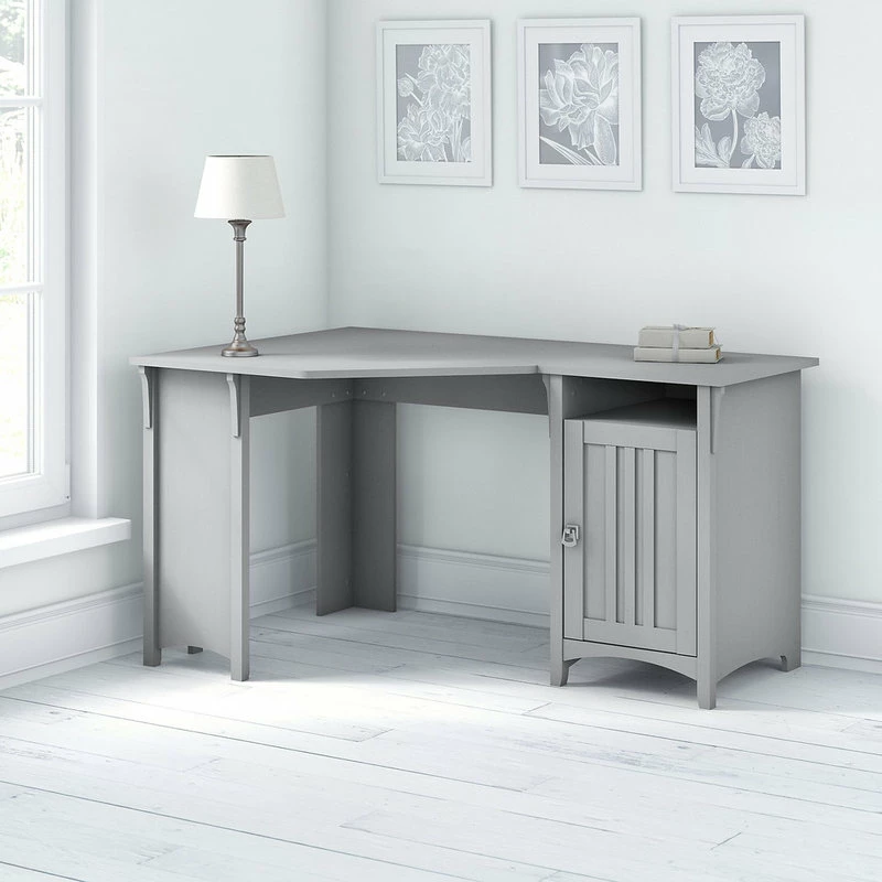 Flash Sale 🥰 Bush Industries Bush Furniture Salinas 55W Corner Desk With Storage, Gray 🎁 2 Flash Sale 🥰 Bush Industries Bush Furniture Salinas 55W Corner Desk With Storage, Gray 🎁 - Image 2
