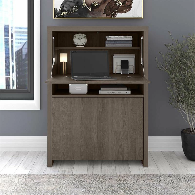 Discount โญ Bush Business Furniture Bristol Modern Secretary Desk With Storage In Restored Gray - Engineered Wood ๐ 2 Discount โญ Bush Business Furniture Bristol Modern Secretary Desk With Storage In Restored Gray - Engineered Wood ๐ - Image 2