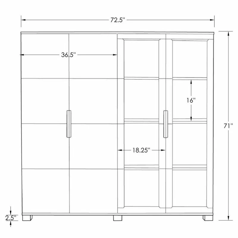 Promo ๐ฅฐ Zuri Furniture 72” Modern Hayes Light Cherry Wood Double Cabinet Storage Unit Glass/Wood Doors ๐ 6 Promo ๐ฅฐ Zuri Furniture 72” Modern Hayes Light Cherry Wood Double Cabinet Storage Unit Glass/Wood Doors ๐ - Image 6