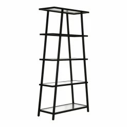 Hot Sale ๐ Henn&Hart 34" Blackened Bronze Metal/Glass Bookcase ๐