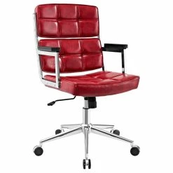 Outlet 👏 America Luxury Modern Contemporary Urban Design Work Highback Office Chair, Red, Faux Leather 💯