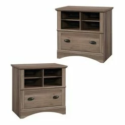 Flash Sale 🎁 Sauder (Set Of 2) 1 Drawer Lateral File Cabinet In Salt Oak ✔️