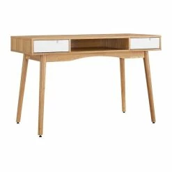 Brand new 🎁 Linon Home Decor Products Linon Perry Wood Two Drawer Writing Desk In White And Natural 👏