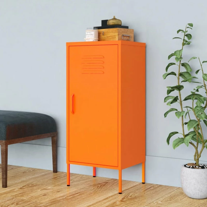 Cheapest 🤩 Vida XL LLC VidaXL Storage Cabinet Orange Steel Bookcase Display Book Cabinet Furniture 🤩 2 Cheapest 🤩 Vida XL LLC VidaXL Storage Cabinet Orange Steel Bookcase Display Book Cabinet Furniture 🤩 - Image 2