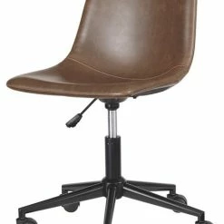 Best deal ⌛ Ashley Furniture Industries Ashley Furniture Faux Leather Home Office Swivel Desk Chair In Brown 👏