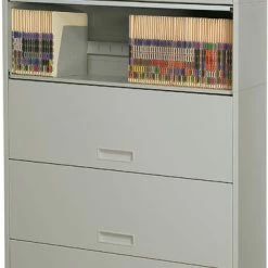 Best deal ⭐ Datum Storage Solutions Stak-N-Lok 100 Series 5H Open Shelf, Receding Doors, 42", Letter Depth, Gray 🎉