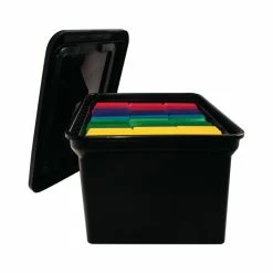 Budget 🔔 Advantus File Tote With Lid And Black Finish 34052 😍