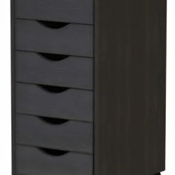 Hot Sale 🎉 Adeptus USA Adeptus Solid Wood 6 Drawer Roll Cart, Black 😀