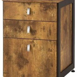 Discount ✨ Benzara, Woodland Imprts, The Urban Port Antique File Cabinet With 3 Drawers, Natural 🥰