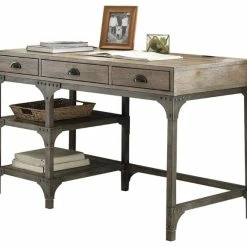 New 👍 Scranton & Co Writing Desk In Weathered Oak And Antique Silver ✔️