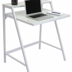 Promo 👍 LumiSource 2-Tier Desk, White ✨