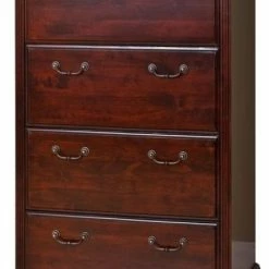 Best Sale ✨ Bowery Hill 4 Drawer Lateral File Cabinet In Vibrant Cherry 😍