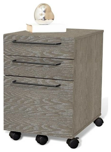 Discount ⭐ Unique Furniture 3-drawer Mobile Pedestal File With Castors In Gray ✨ 1 Discount ⭐ Unique Furniture 3-drawer Mobile Pedestal File With Castors In Gray ✨